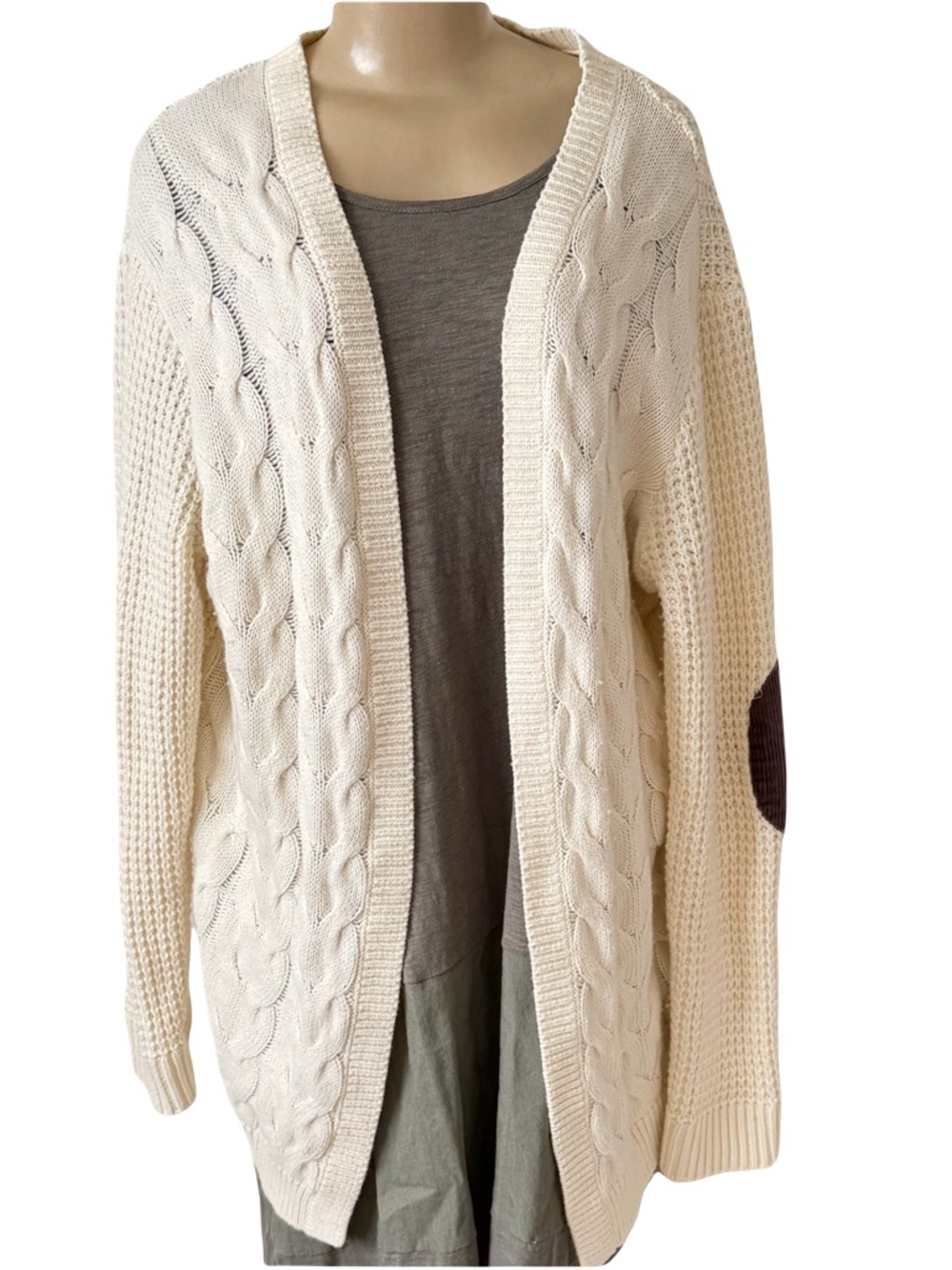 Mountain Khakis Nira cream ivory crochet knit wool cardigan sweater M